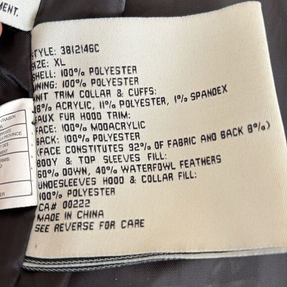 Anne Klein Down Filled Puffer Removable Hood Zippered Coat - Picture 16 of 17